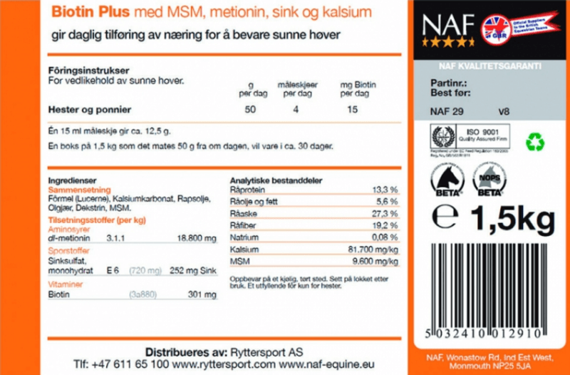 NAF Biotin Plus 1,5kg