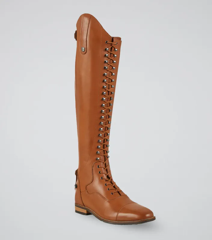 PE Womens Lace Front Tall Leather Riding Boot